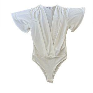 White Zara Bodysuit Blouse